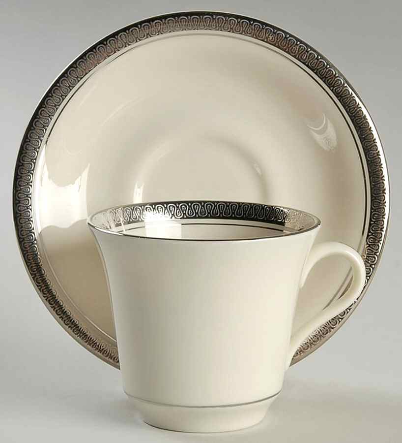 Finale Platinum Flat Cup & Saucer Set by American Manor-1