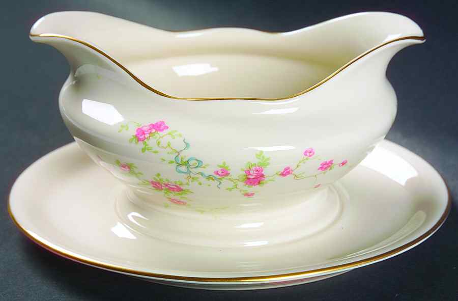Roxanne Gravy Boat with Attached Underplate by American Manor-1