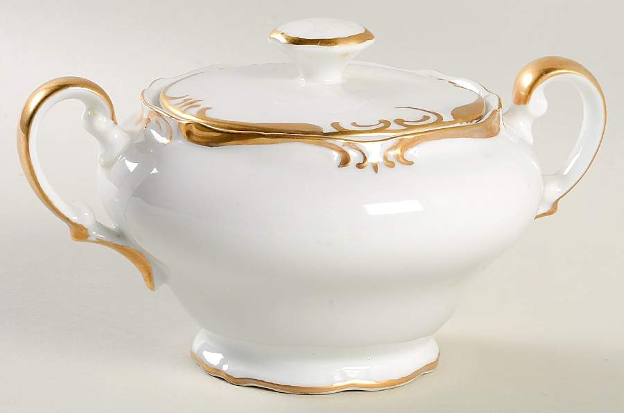 Baroness Gold Sugar Bowl & Lid by Amcrest-1