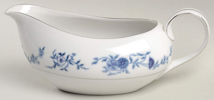 Blue Esteril Gravy Boat & Underplate by Amcrest-1