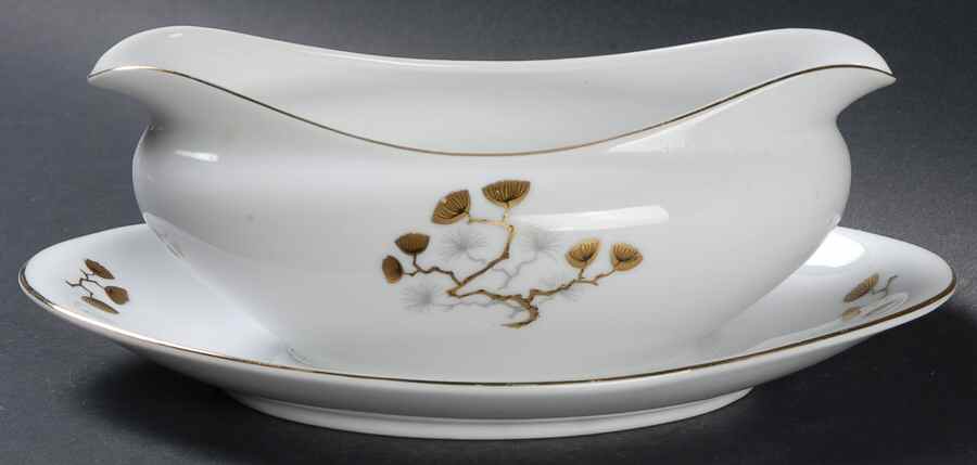 Golden Ming Gravy Boat with Attached Underplate by Amcrest-1