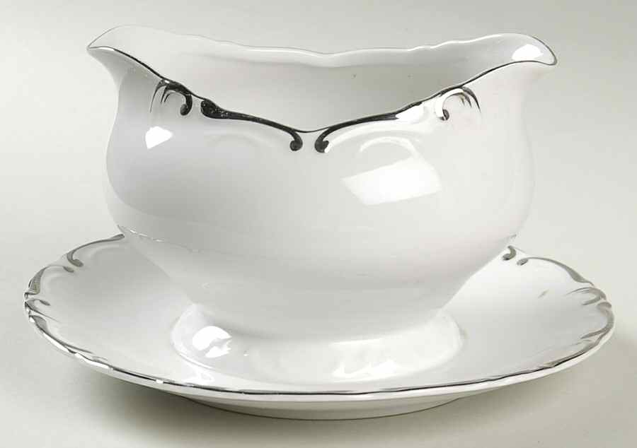 Imperial Platinum Gravy Boat with Attached Underplate by Amcrest-1