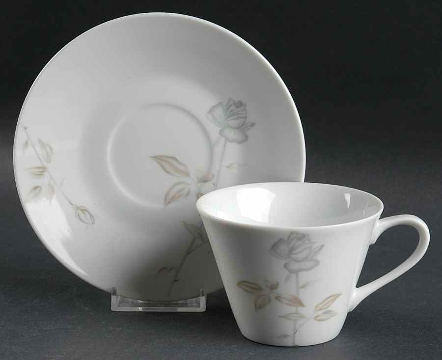 Margaret Rose Flat Cup & Saucer Set by Amcrest-1