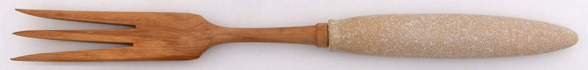 Oriental Rose Salad Serving Fork with Wood Prongs by Amcrest-1