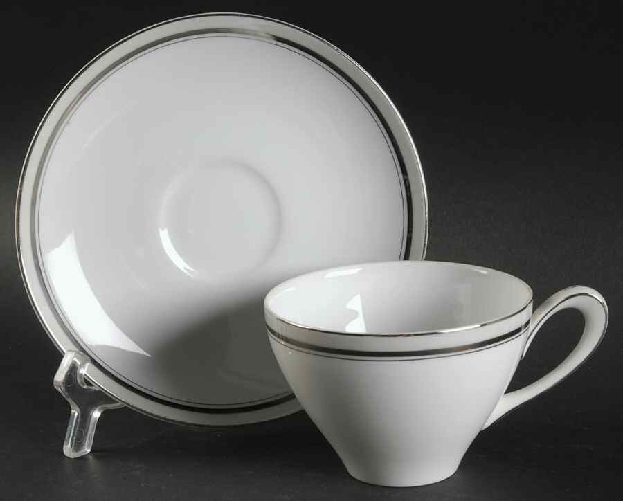 Pearl Mist Flat Cup & Saucer Set by Amcrest-1
