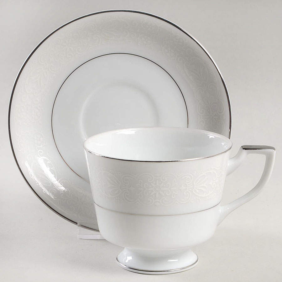 Pembrooke Footed Cup & Saucer Set by Amcrest-1