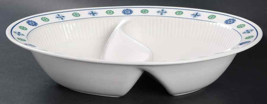 Potomac 11" Oval Divided Vegetable Bowl by Amcrest-1