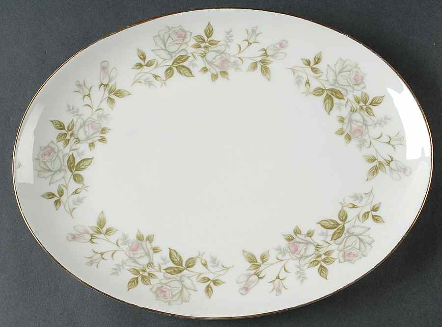 Rose Wreath 12" Oval Serving Platter by Amcrest-1
