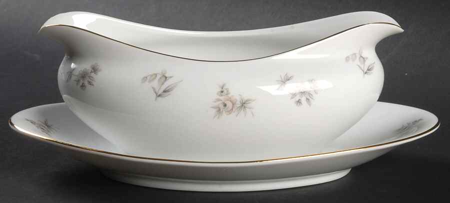 Shadow Rose Gravy Boat with Attached Underplate by Amcrest-1