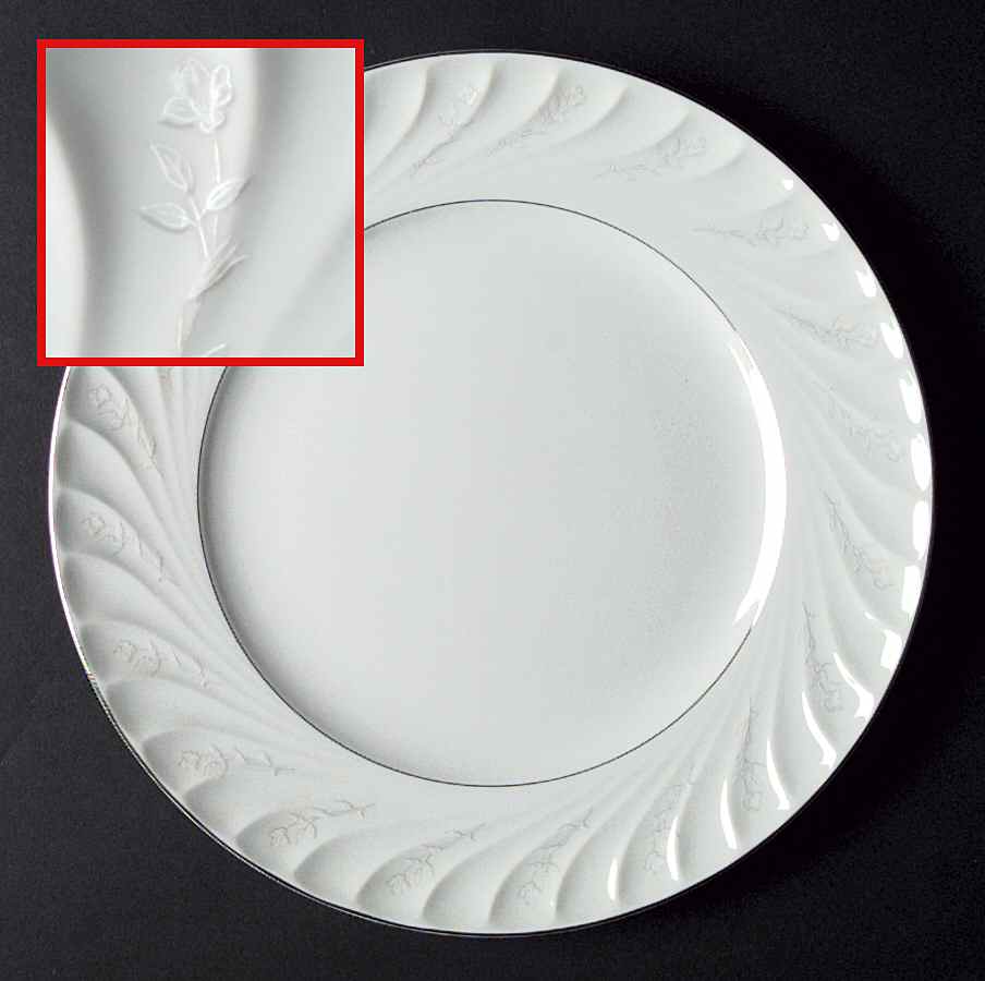 Snow Rose Dinner Plate by Amcrest-1