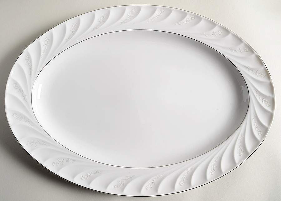 Snow Rose 16" Oval Serving Platter by Amcrest-1