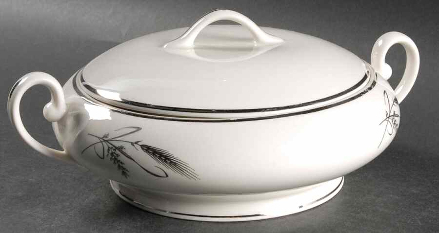 Ancestral Wheat (Platinum) Round Covered Vegetable by Ancestral - Am Hostess-1
