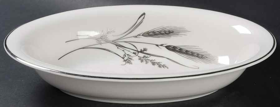 Ancestral Wheat (Platinum) 11" Oval Vegetable Bowl by Ancestral - Am Hostess-1