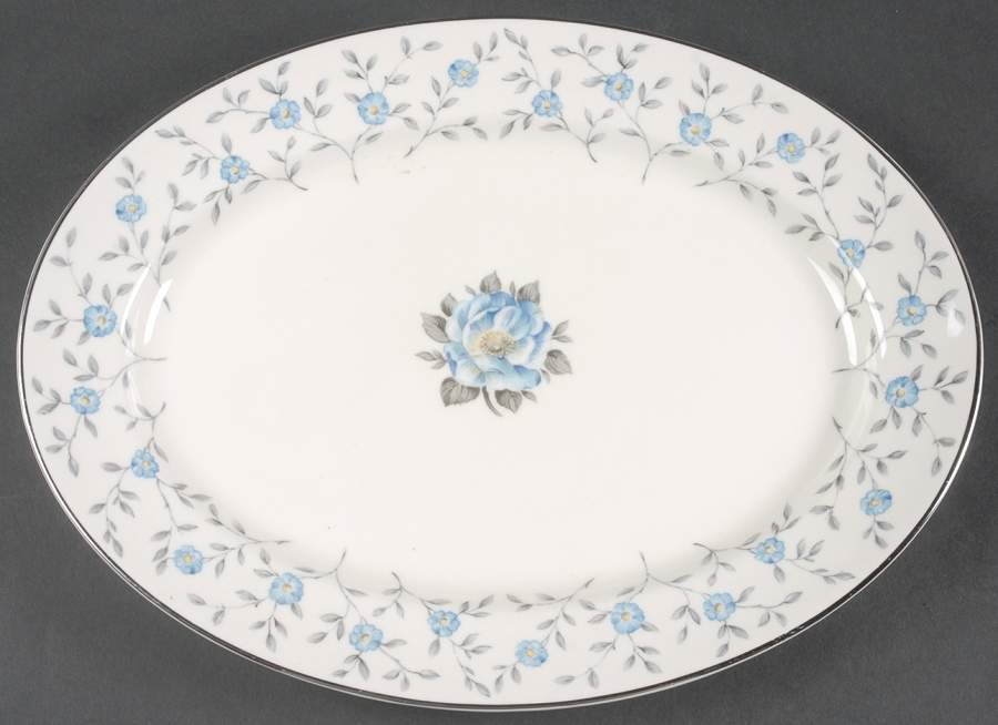 Blue Lace 14" Oval Serving Platter by Ancestral - Am Hostess-1