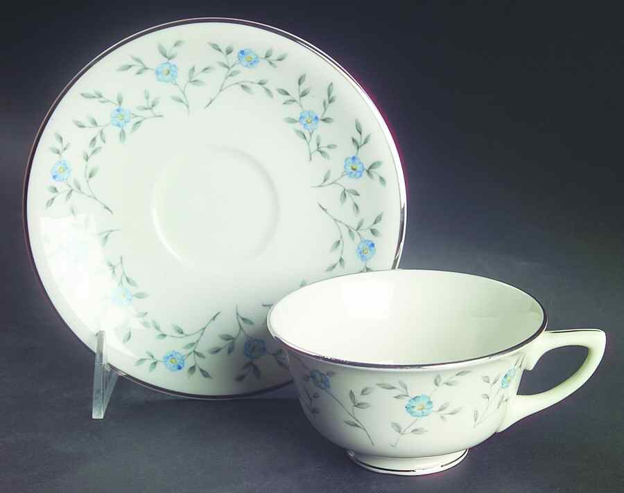 Blue Lace Footed Cup & Saucer Set by Ancestral - Am Hostess-1