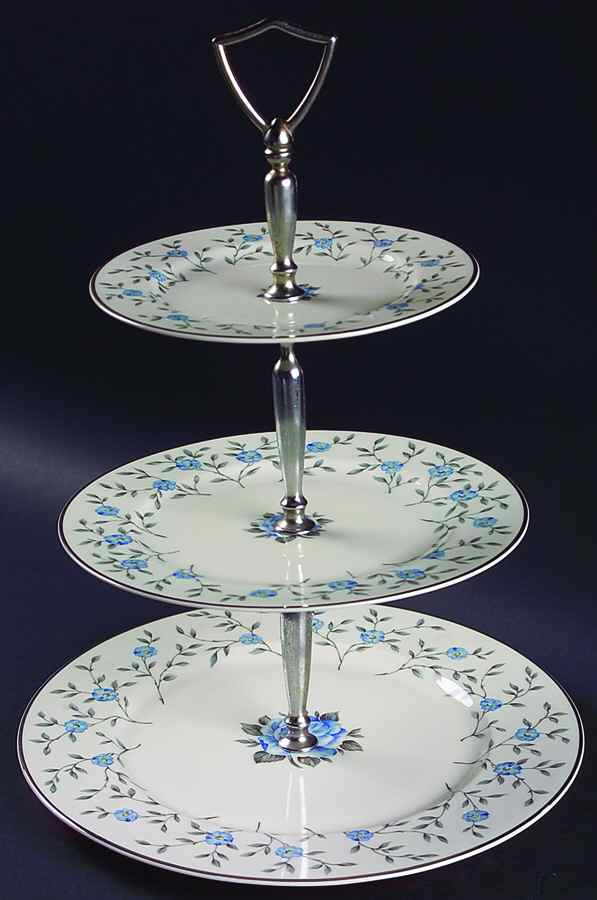 Blue Lace 3-Tiered Serving Tray (DP, SP, BB) by Ancestral - Am Hostess-1