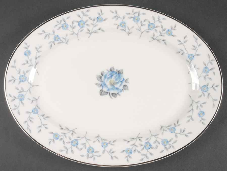 Blue Lace 14" Oval Serving Platter by Ancestral - Am Hostess-1