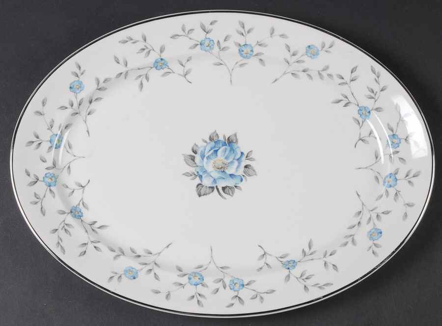 Blue Lace 13" Oval Serving Platter by Ancestral - Am Hostess-1