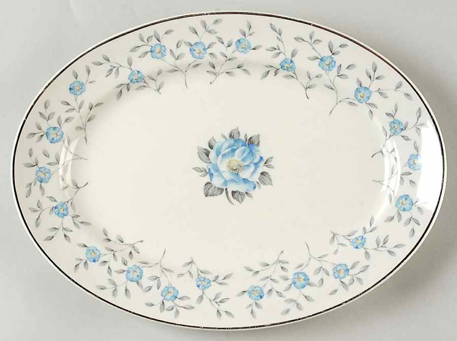 Blue Lace 12" Oval Serving Platter by Ancestral - Am Hostess-1