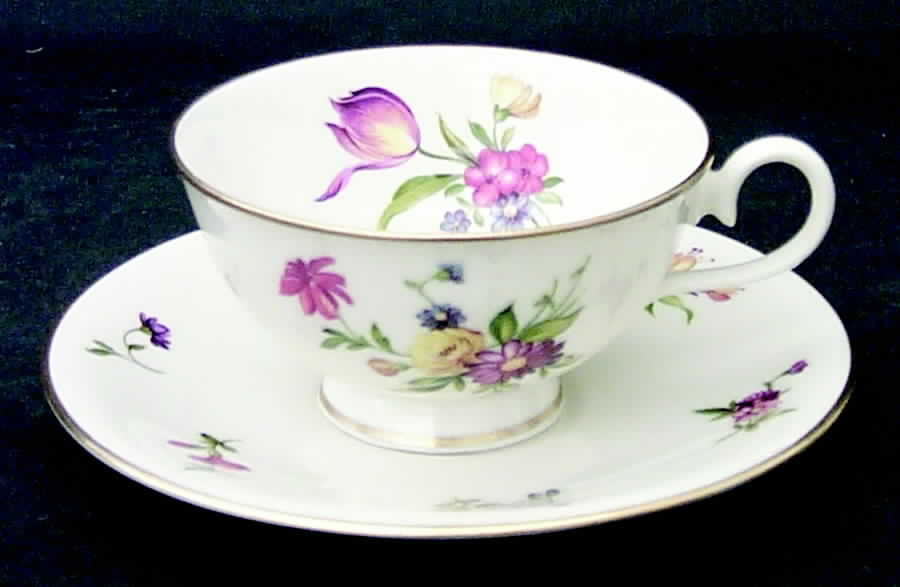 Evangeline Footed Cup & Saucer Set by Ancestral - Am Hostess-1