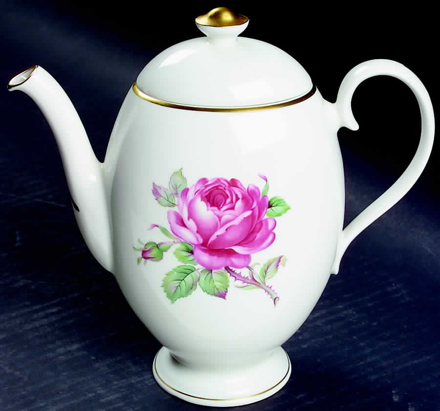 Manor Rose (Gold Trim) Coffee Pot & Lid by Ancestral - Am Hostess-1