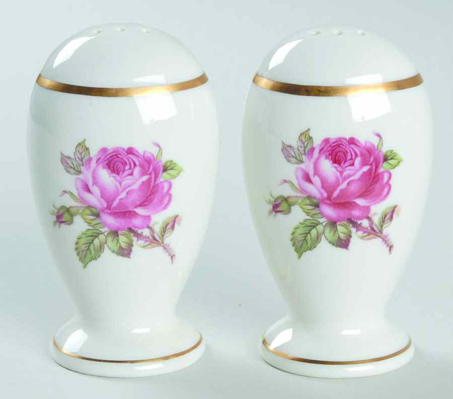 Manor Rose (Gold Trim) Salt & Pepper Set by Ancestral - Am Hostess-1