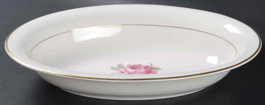 Manor Rose (Gold Trim) 11" Oval Vegetable Bowl by Ancestral - Am Hostess-1