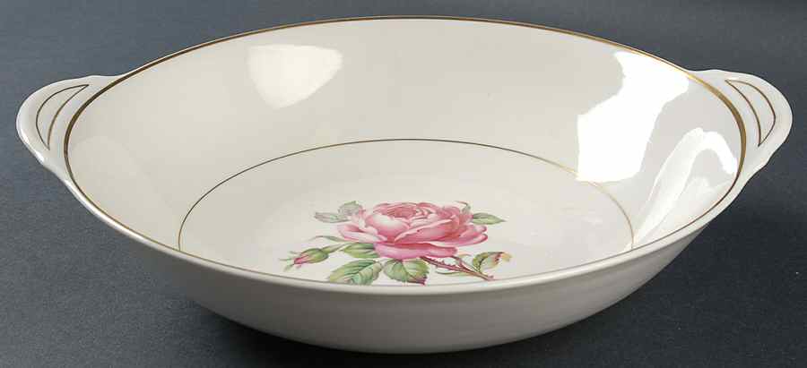 Manor Rose (Gold Trim) 10" Round Vegetable Bowl by Ancestral - Am Hostess-1