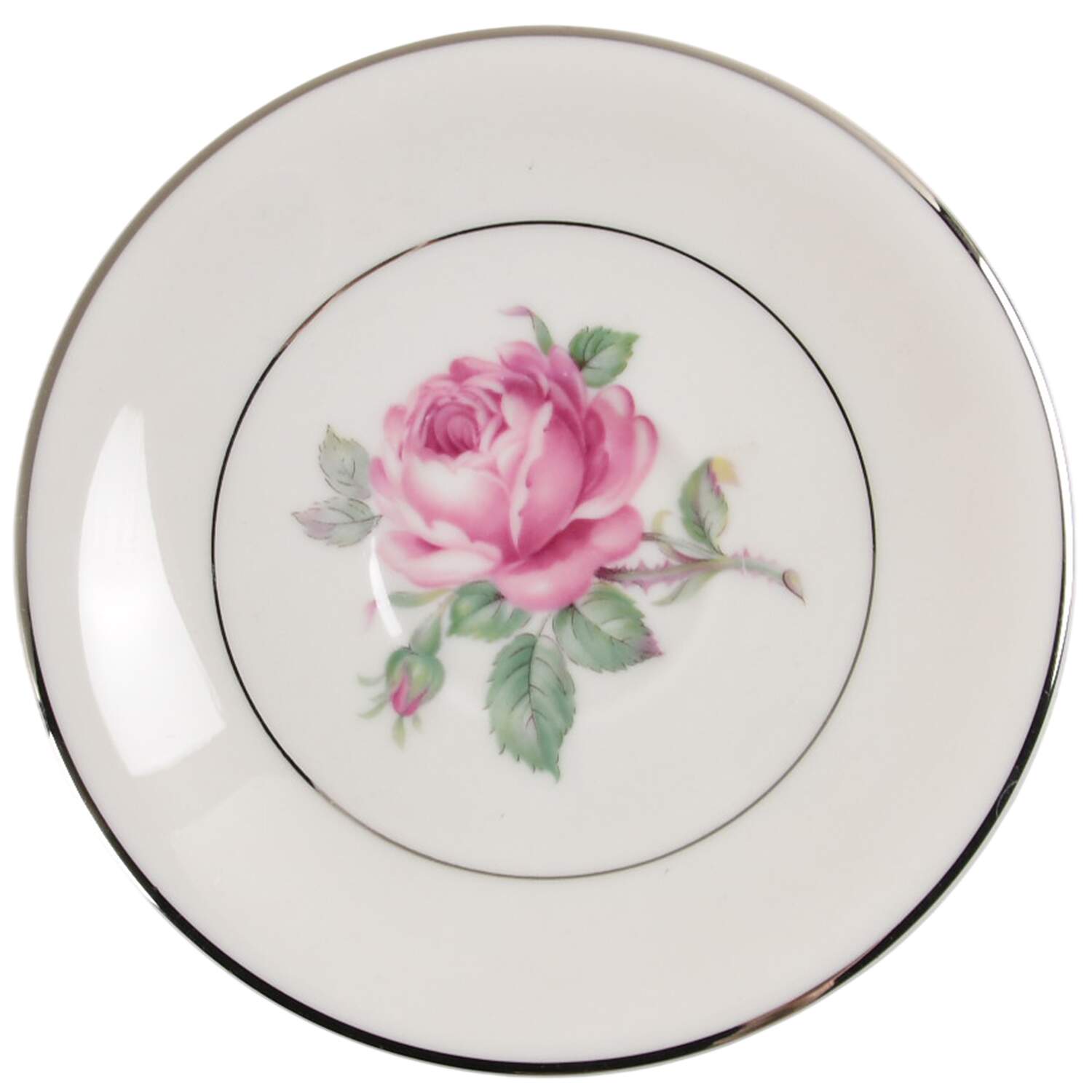 Manor Rose (Platinum Trim) Saucer by Ancestral - Am Hostess-1