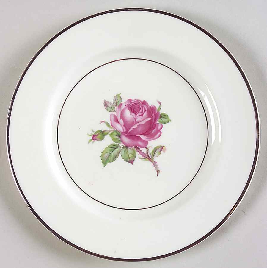 Manor Rose (Platinum Trim) Bread & Butter Plate by Ancestral - Am Hostess-1