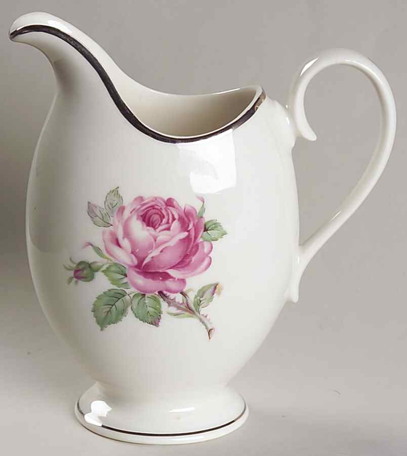 Manor Rose (Platinum Trim) Creamer by Ancestral - Am Hostess-1