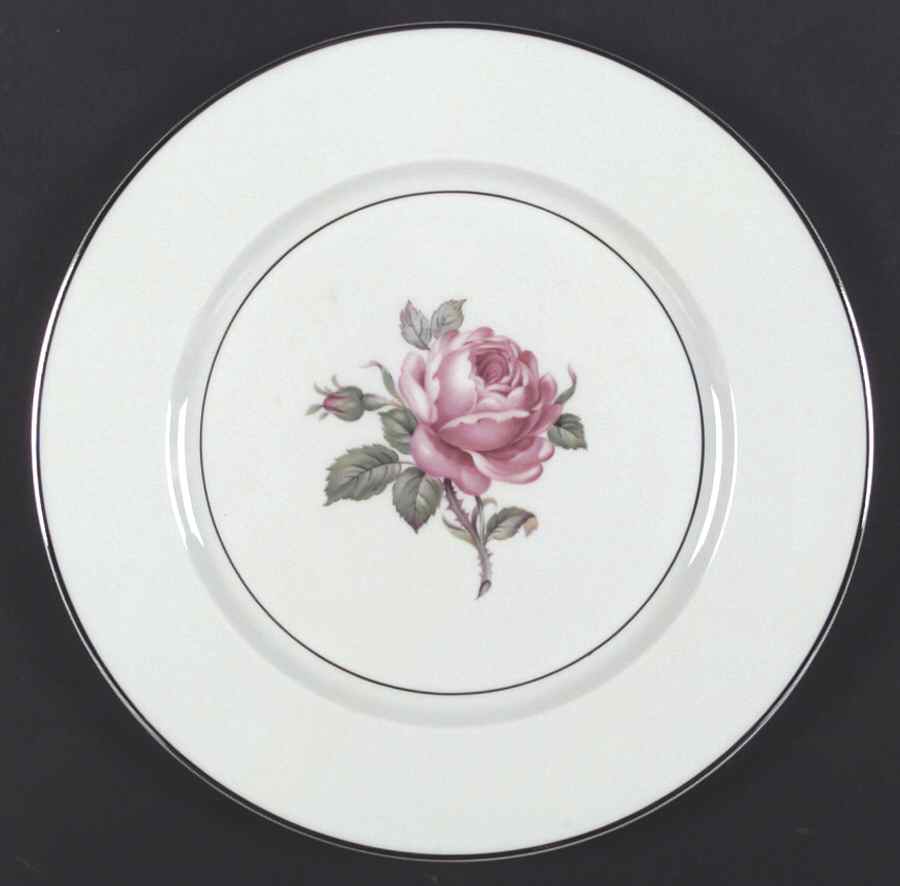 Manor Rose (Platinum Trim) Dinner Plate by Ancestral - Am Hostess-1