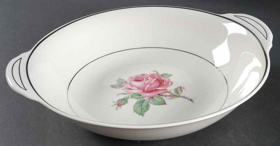 Manor Rose (Platinum Trim) 10" Round Vegetable Bowl by Ancestral - Am Hostess-1