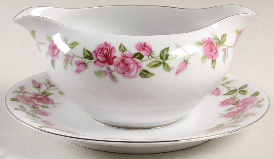 Rambler Round Gravy Boat/Attached Underplate by Ancestral - Am Hostess-1