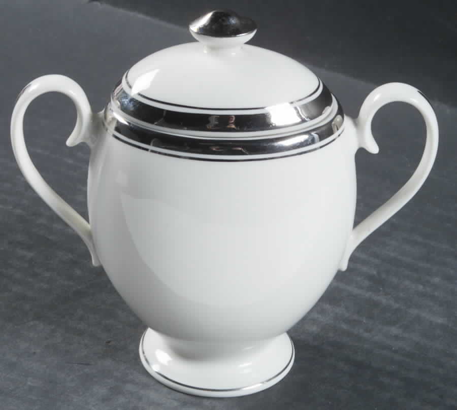 Wedding Band (Platinum Band) Sugar Bowl & Lid by Ancestral - Am Hostess-1