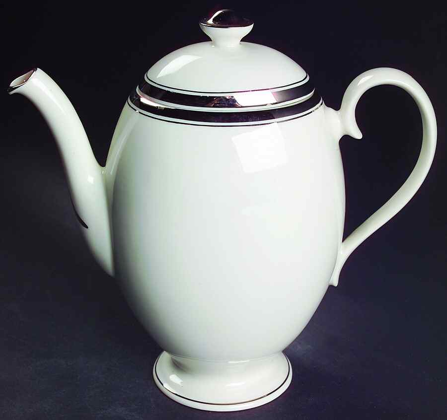 Wedding Band (Platinum Band) Coffee Pot & Lid by Ancestral - Am Hostess-1