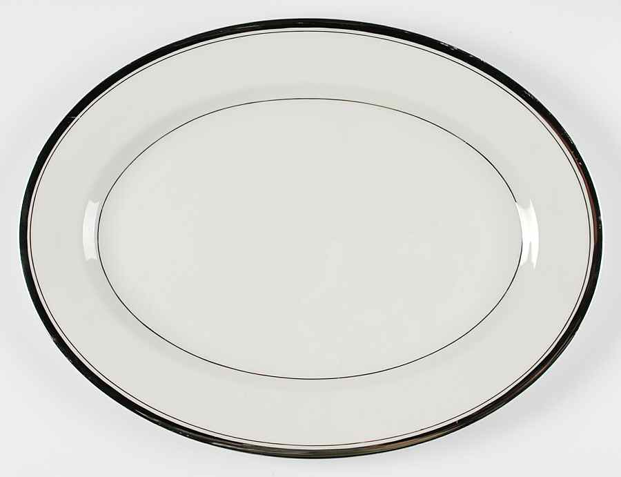 Wedding Band (Platinum Band) 14" Oval Serving Platter by Ancestral - Am Hostess-1