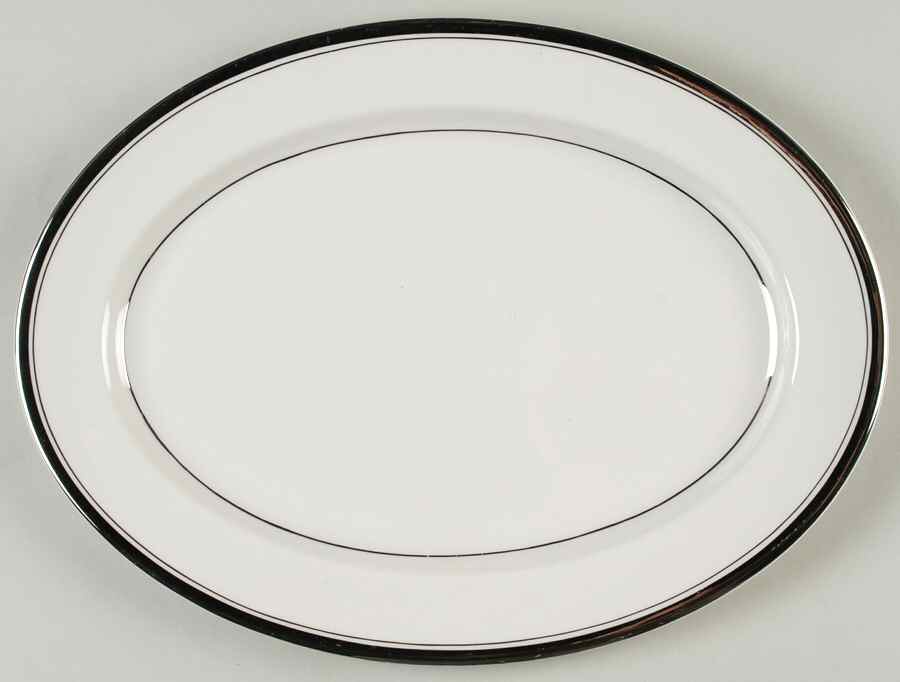 Wedding Band (Platinum Band) 13" Oval Serving Platter by Ancestral - Am Hostess-1