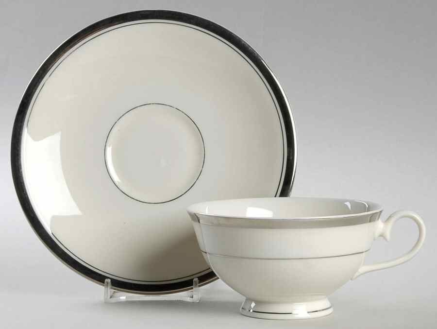 Wedding Band (Platinum Band) Footed Cup & Saucer Set by Ancestral - Am Hostess-1