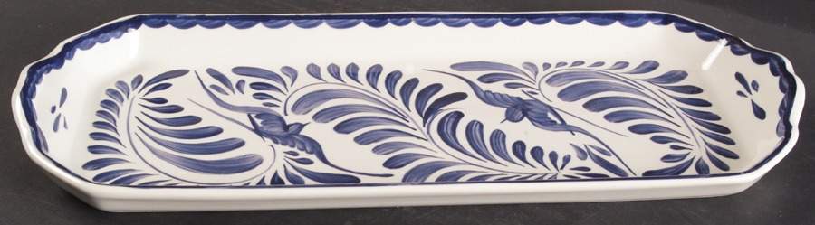 Puebla Blue Large Sandwich Tray by Anfora (Mexico)-1