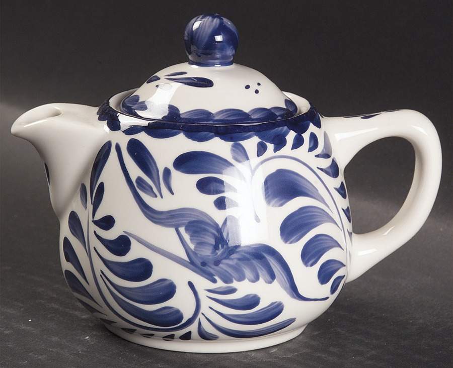 Puebla Blue Mini Teapot & Lid by Anfora (Mexico)-1