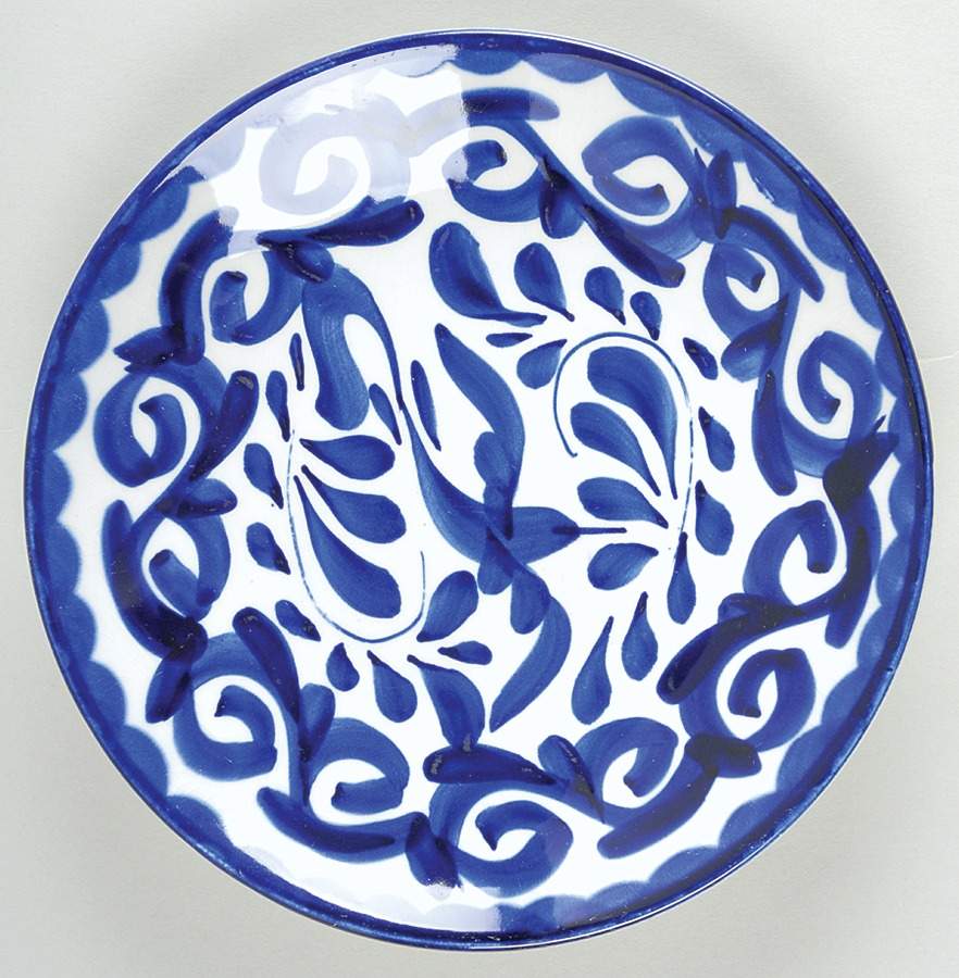Puebla Blue Salad Plate by Anfora (Mexico)-1