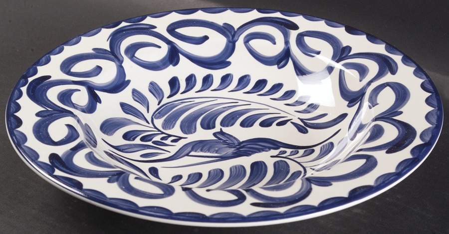 Puebla Blue 11" Individual Pasta Bowl by Anfora (Mexico)-1