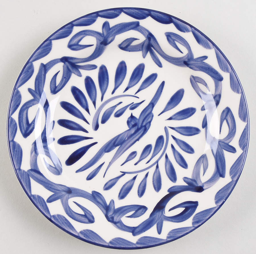 Puebla Blue Salad Plate by Anfora (Mexico)-1