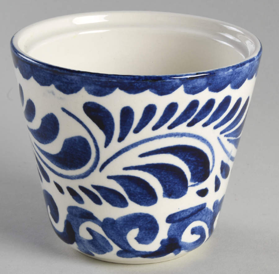 Puebla Blue Flower Pot by Anfora (Mexico)-1