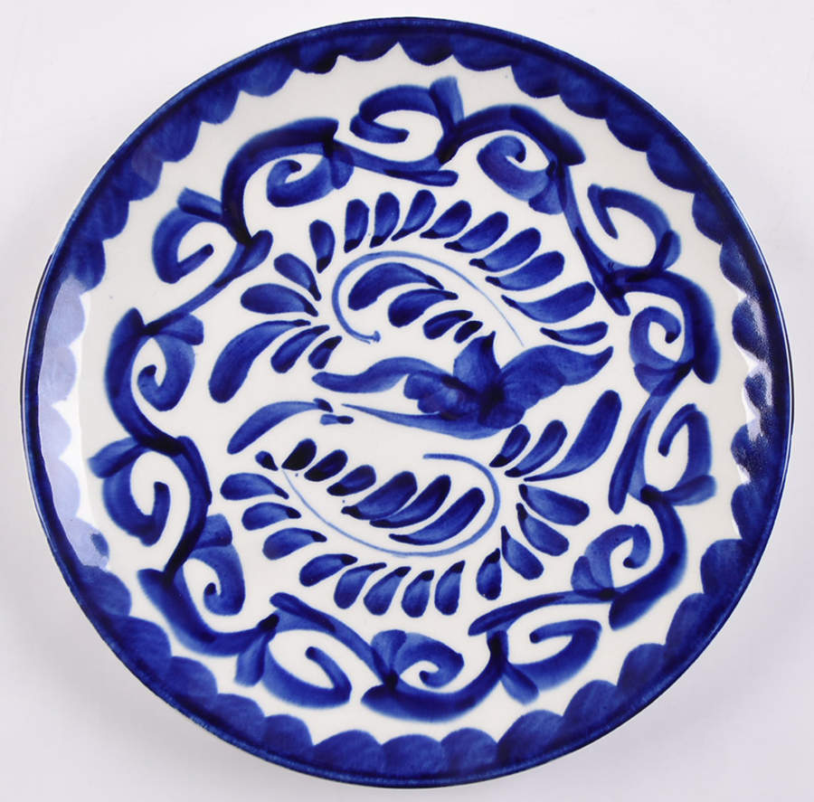 Puebla Blue Coupe Salad Plate by Anfora (Mexico)-1