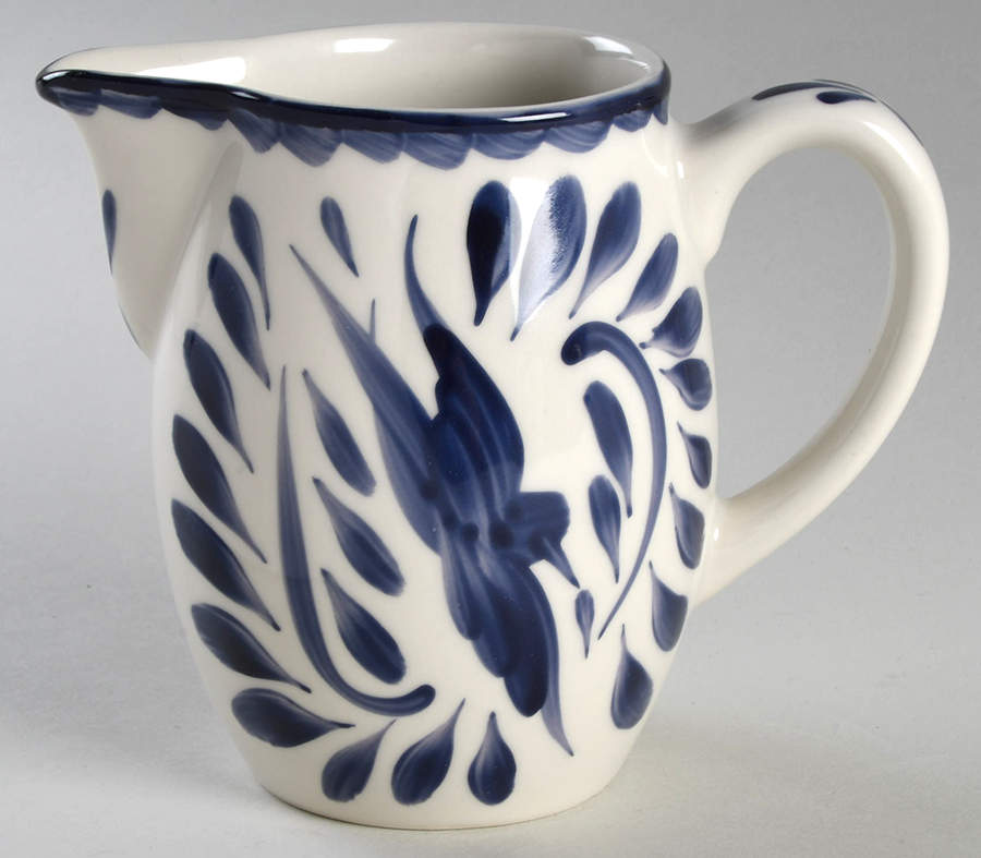 Puebla Blue 16 Oz Milk Jug by Anfora (Mexico)-1