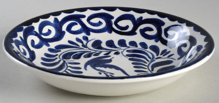 Puebla Blue Coupe Soup Bowl by Anfora (Mexico)-1