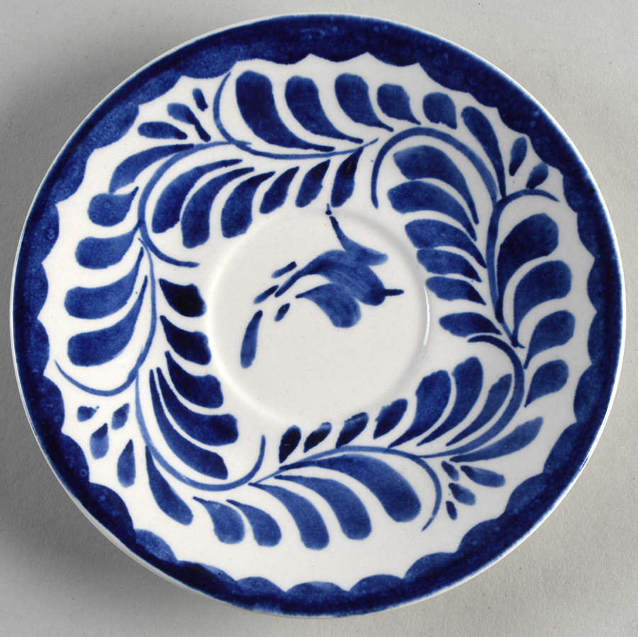 Puebla Blue Saucer for Flat Cup by Anfora (Mexico)-1