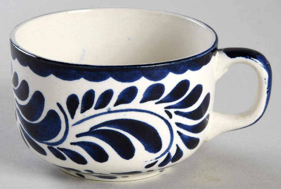 Puebla Blue Flat Cup by Anfora (Mexico)-1